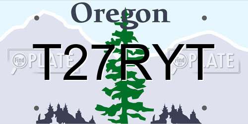 T27RYT Oregon License Plate