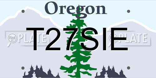 T27SIE Oregon License Plate