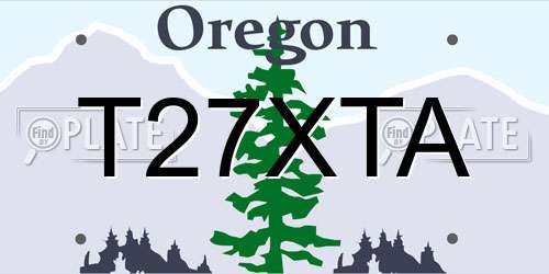 T27XTA Oregon License Plate