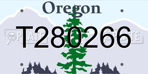 T280266 Oregon License Plate