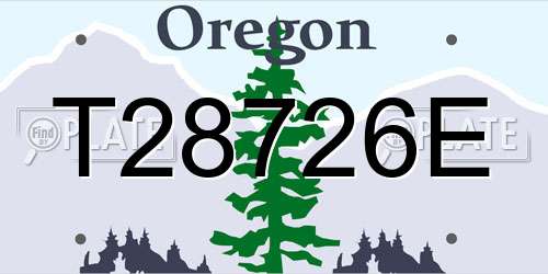 T28726E Oregon License Plate