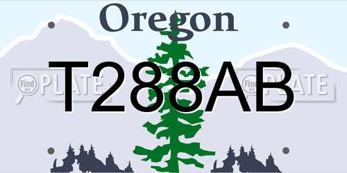 T288AB Oregon License Plate