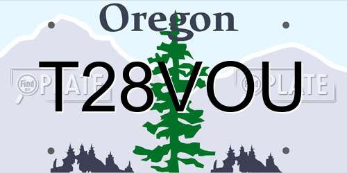 T28VOU Oregon License Plate