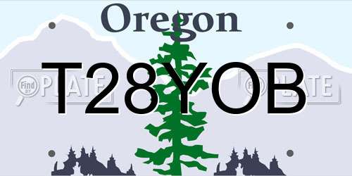 T28YOB Oregon License Plate
