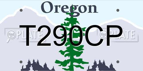 T290CP Oregon License Plate