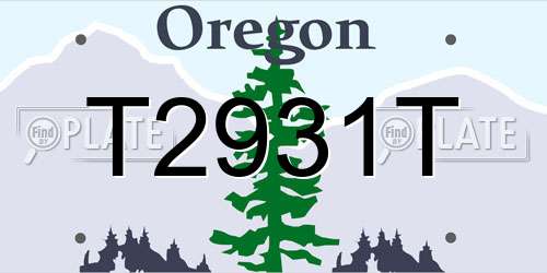 T2931T Oregon License Plate