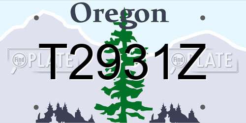 T2931Z Oregon License Plate