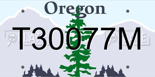 T30077M Oregon License Plate