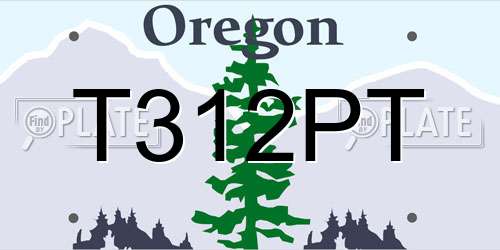 T312PT Oregon License Plate