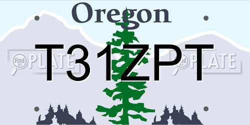 T31ZPT Oregon License Plate