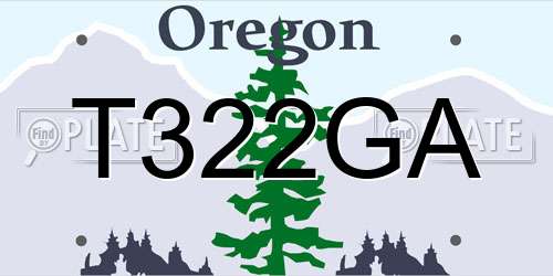 T322GA Oregon License Plate