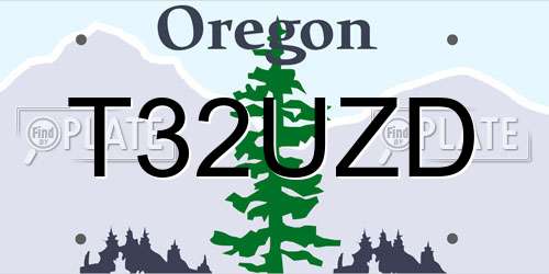 T32UZD Oregon License Plate
