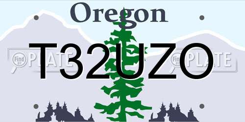 T32UZO Oregon License Plate