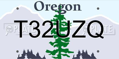 T32UZQ Oregon License Plate