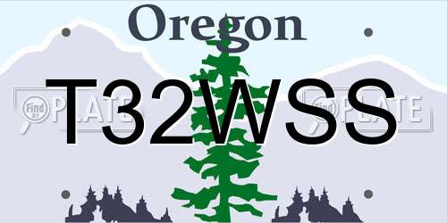 T32WSS Oregon License Plate