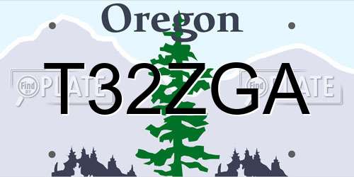 T32ZGA Oregon License Plate