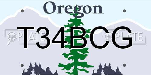 T34BCG Oregon License Plate