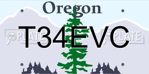 T34EVC Oregon License Plate