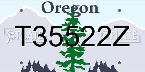 T35522Z Oregon License Plate