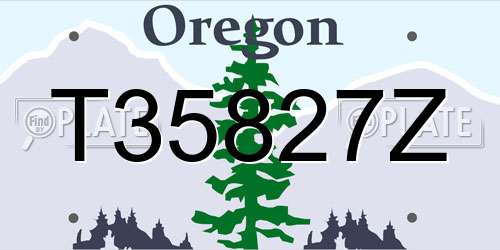 T35827Z Oregon License Plate