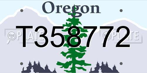 T358772 Oregon License Plate