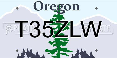 T35ZLW Oregon License Plate
