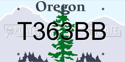 T363BB Oregon License Plate