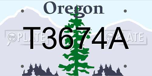 T3674A Oregon License Plate