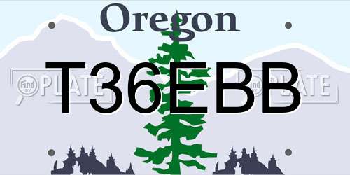 T36EBB Oregon License Plate