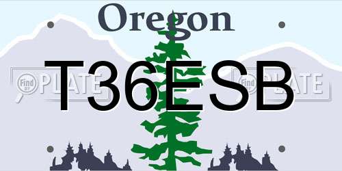 T36ESB Oregon License Plate