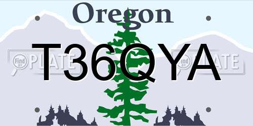 T36QYA Oregon License Plate