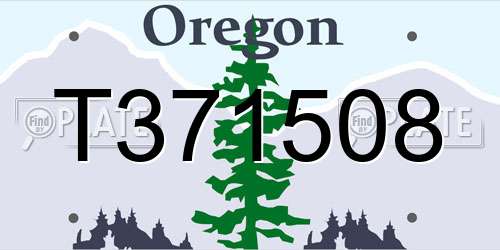 T371508 Oregon License Plate