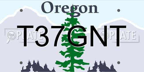 T37GNT Oregon License Plate