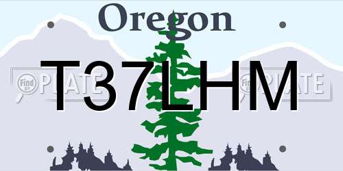 T37LHM Oregon License Plate