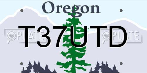 T37UTD Oregon License Plate