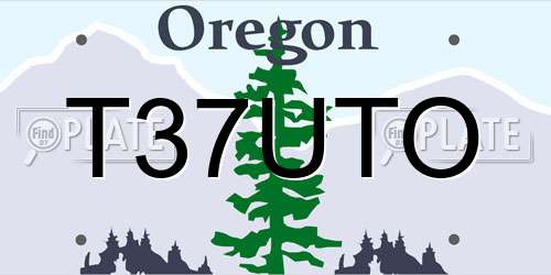 T37UTO Oregon License Plate
