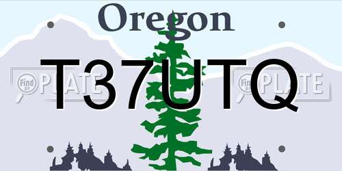 T37UTQ Oregon License Plate