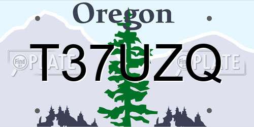 T37UZQ Oregon License Plate