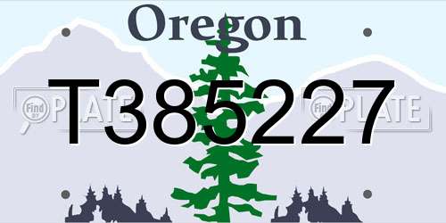 T385227 Oregon License Plate