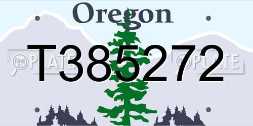T385272 Oregon License Plate