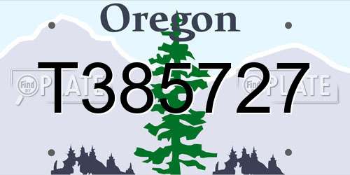 T385727 Oregon License Plate