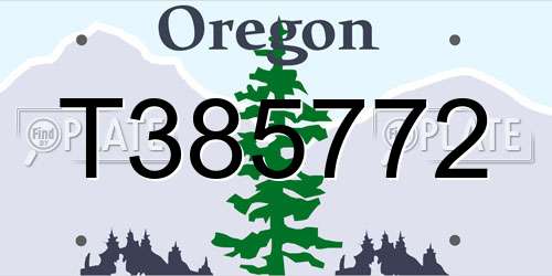 T385772 Oregon License Plate