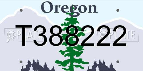 T388222 Oregon License Plate