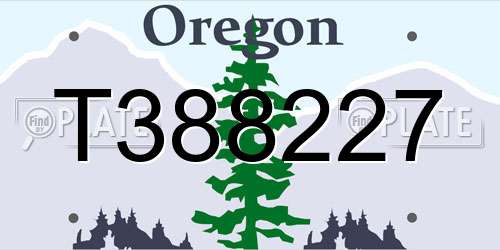 T388227 Oregon License Plate