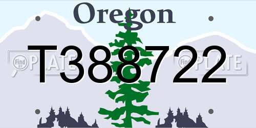 T388722 Oregon License Plate