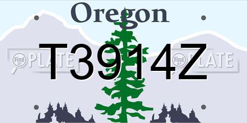 T3914Z Oregon License Plate