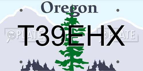 T39EHX Oregon License Plate