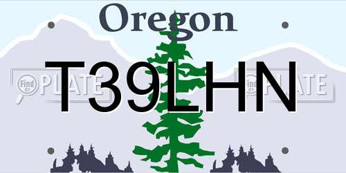 T39LHN Oregon License Plate