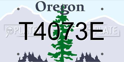 T4073E Oregon License Plate