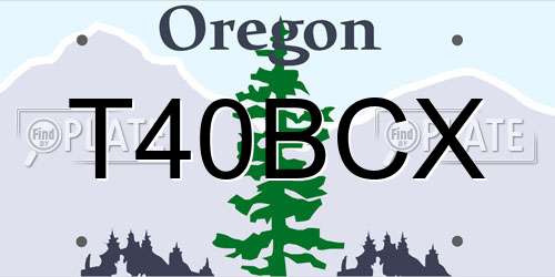T40BCX Oregon License Plate